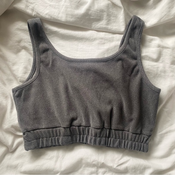 Tops - Y2K Grey Scrunch Tank Top